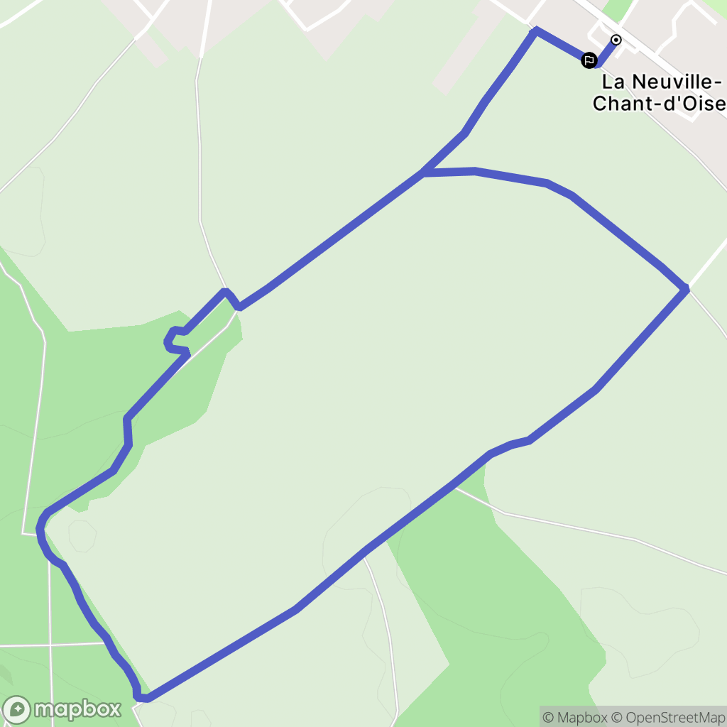 La Neuville-Chant-d'Oisel : carte du parcours de randonnée - France
