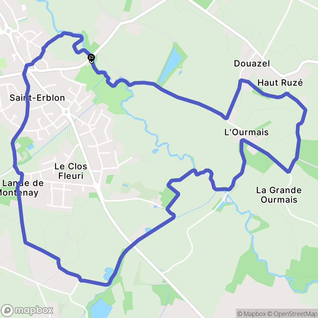 Saint-Erblon : carte du parcours de randonnée - France