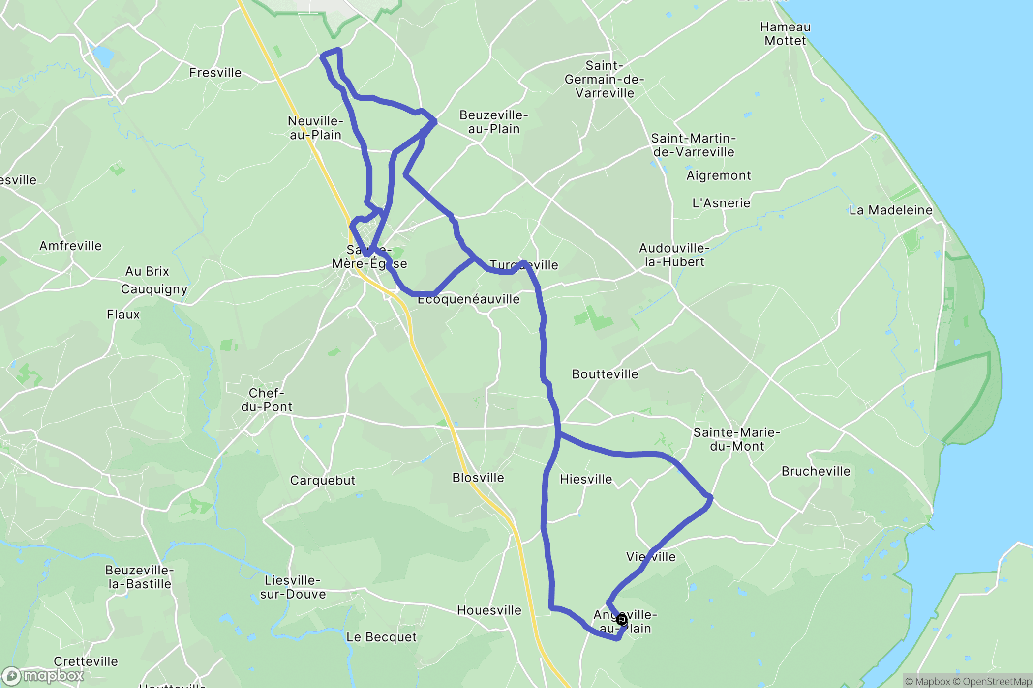 Carentan les Marais : carte du parcours de randonnée - France