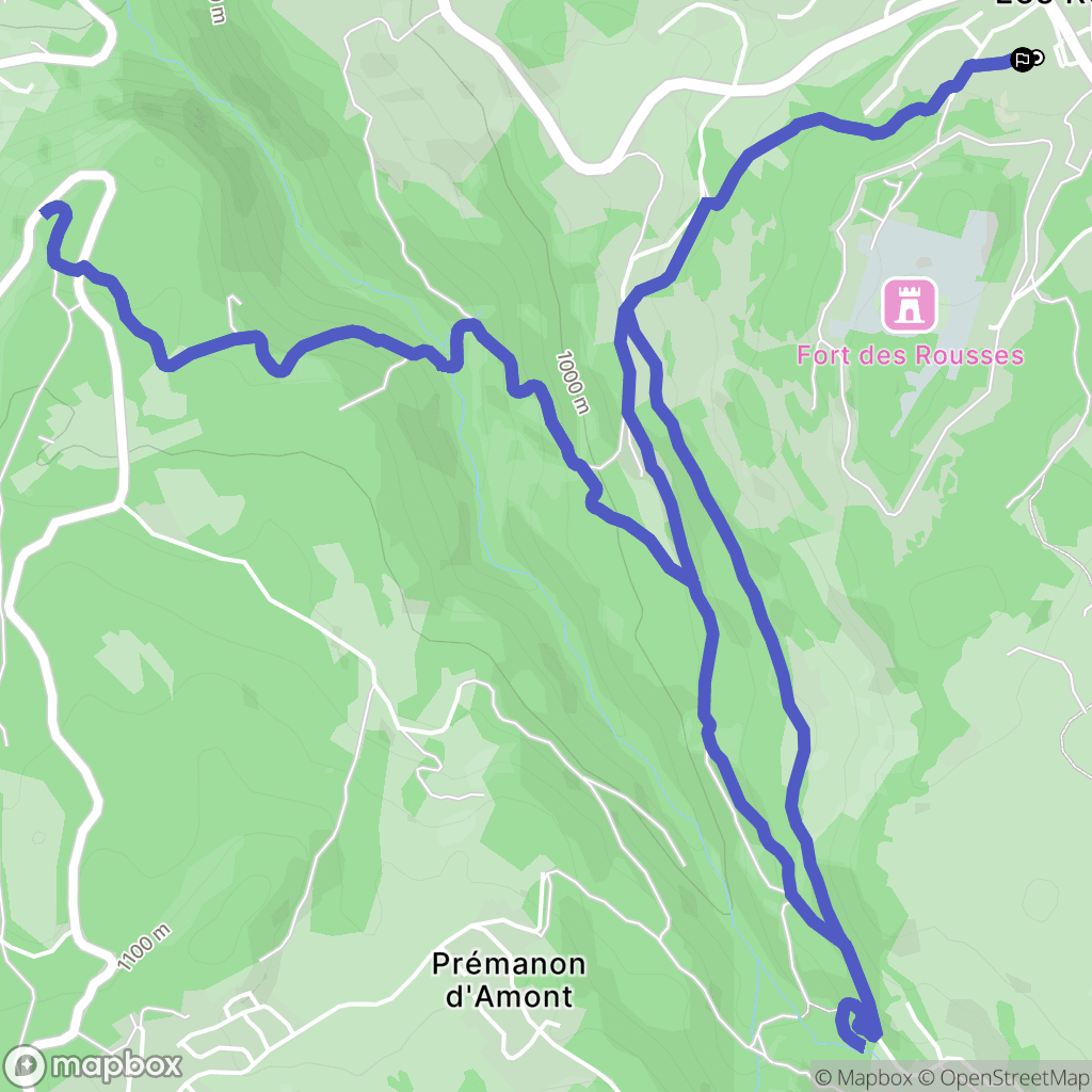 Les Rousses : carte du parcours de randonnée - France