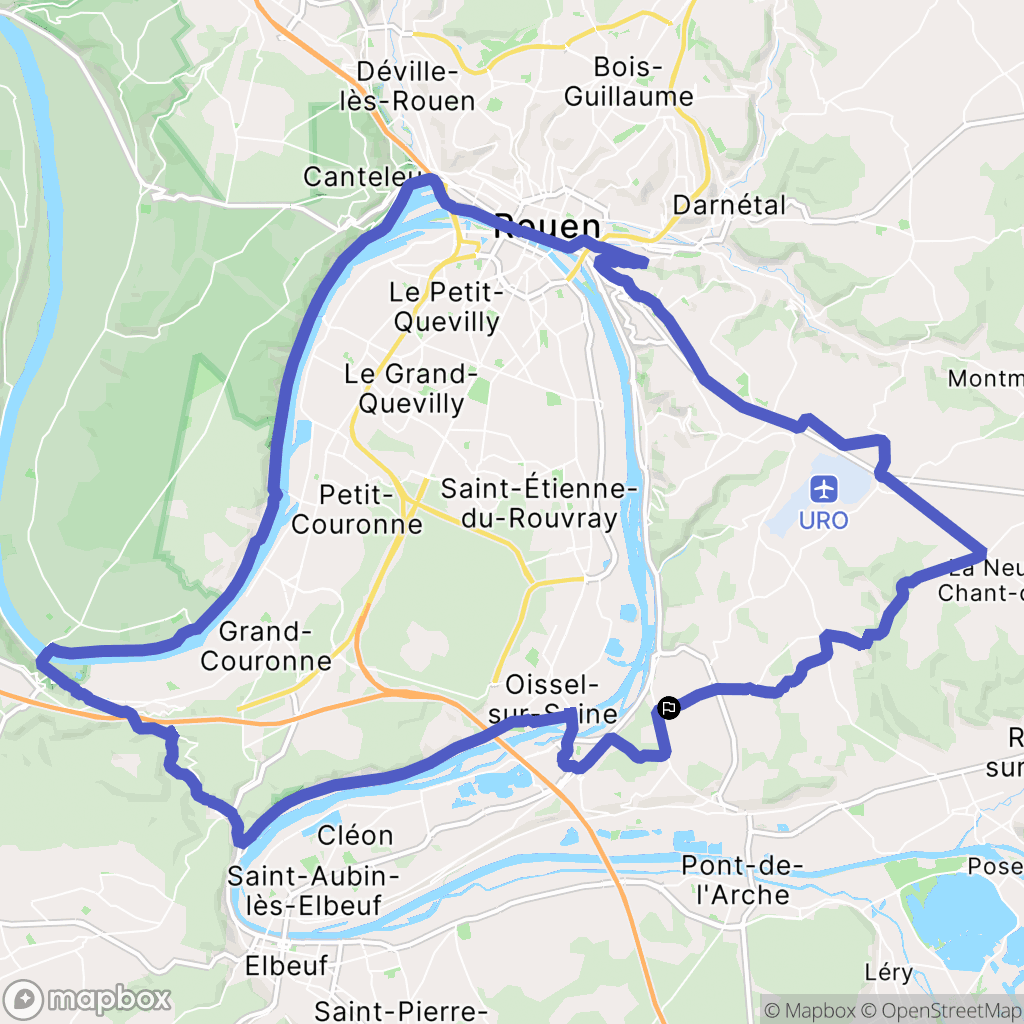 Les Authieux-sur-le-Port-Saint-Ouen : carte du parcours de randonnée - France