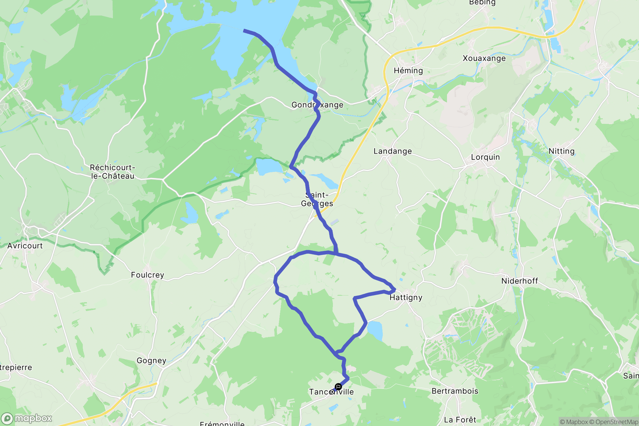 Tanconville : carte du parcours de randonnée - France