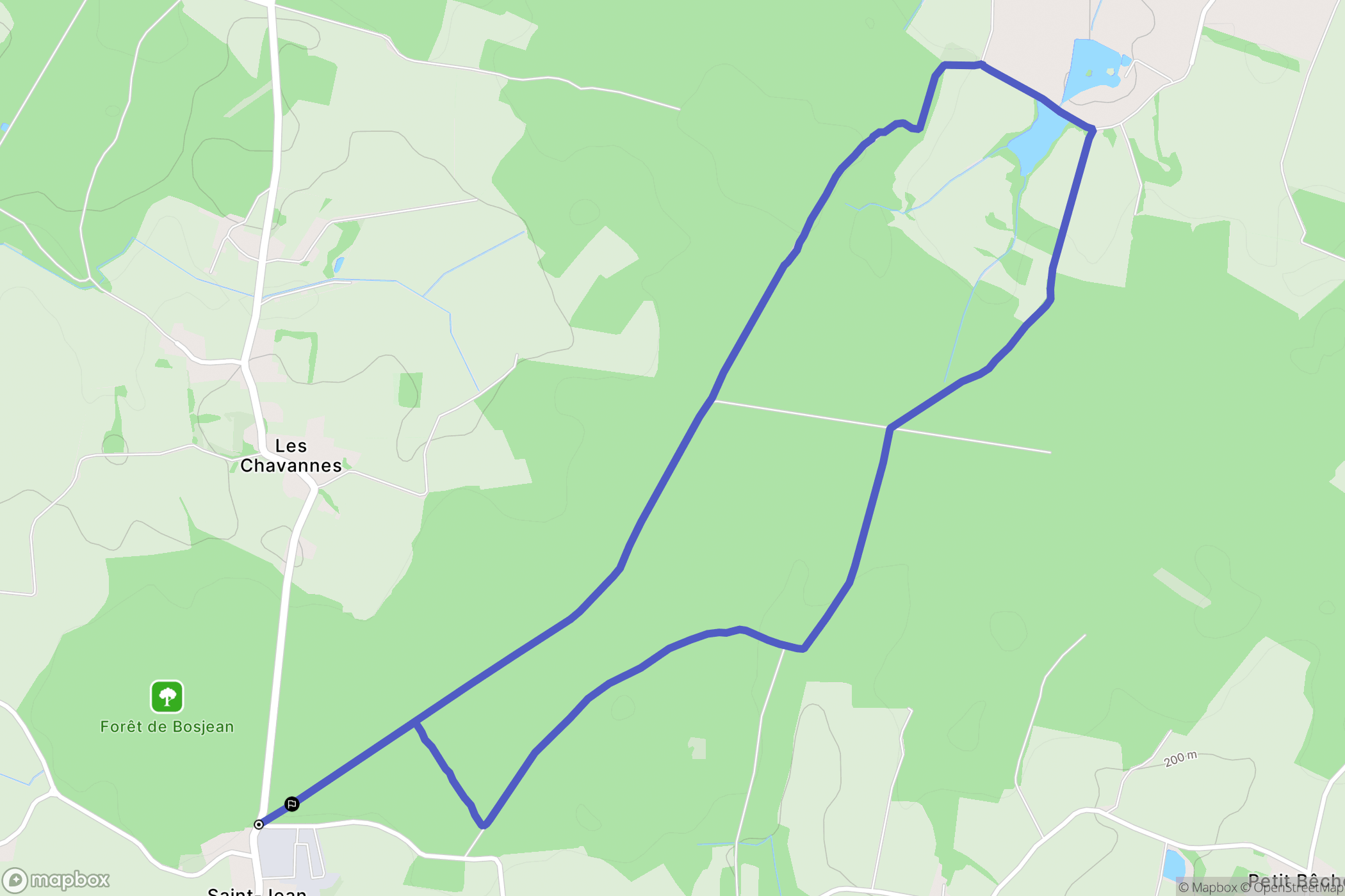 Bosjean : carte du parcours de randonnée - France