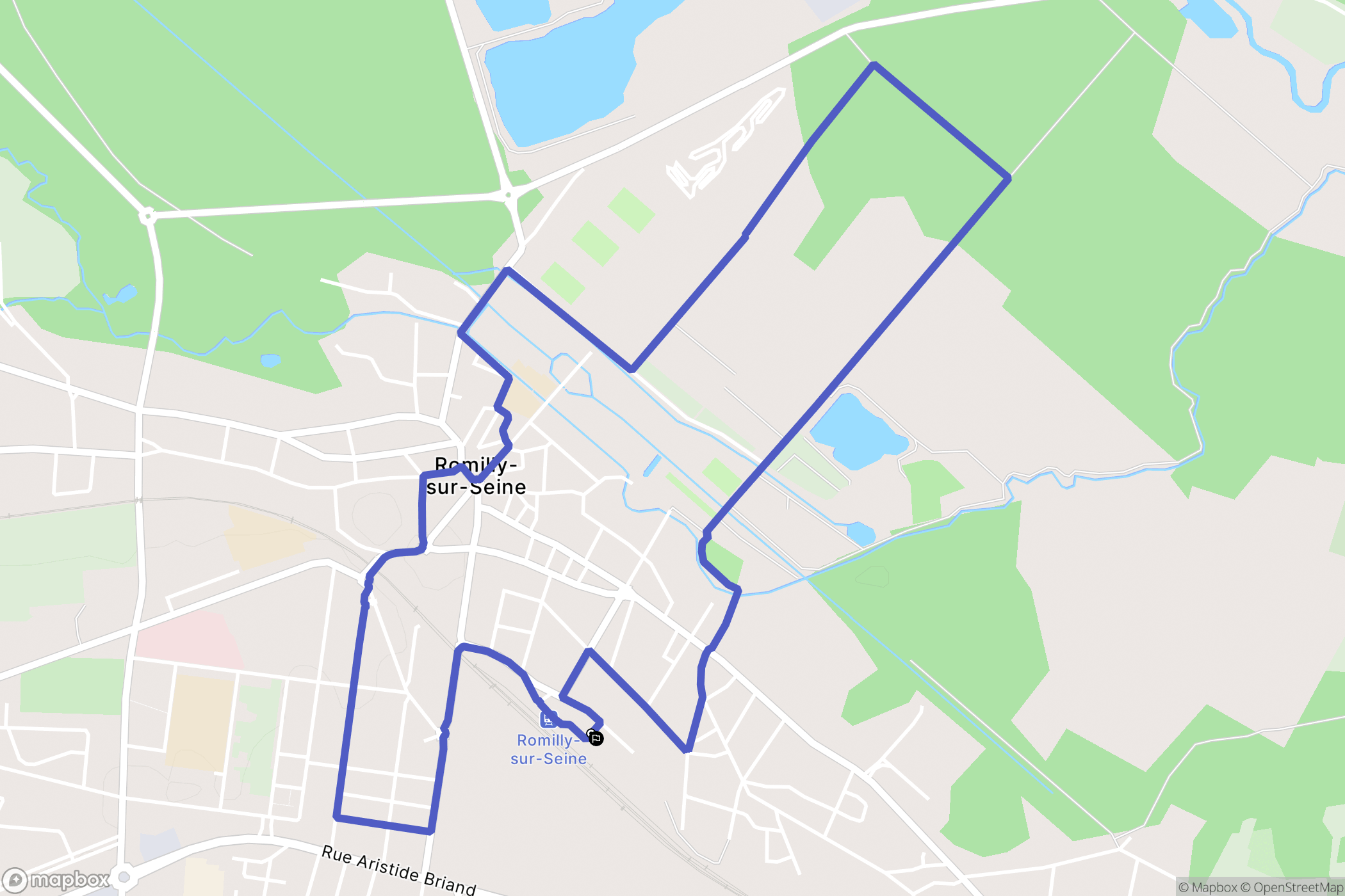 Romilly-sur-Seine : carte du parcours de randonnée - France