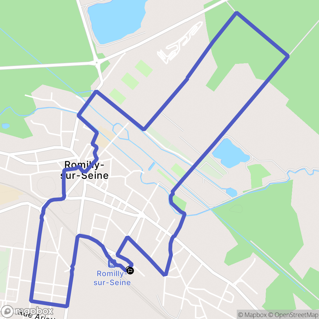 Romilly-sur-Seine : carte du parcours de randonnée - France