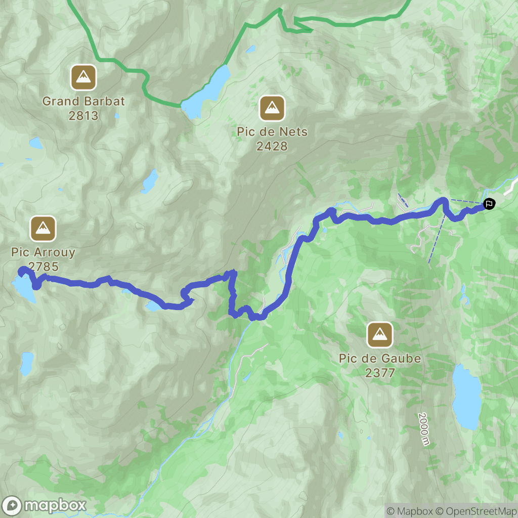 Cauterets : carte du parcours de randonnée - France