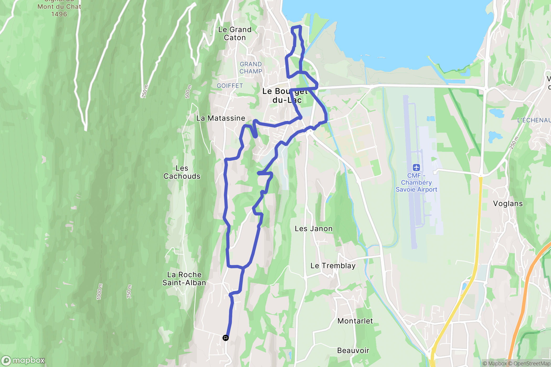 Le Bourget-du-Lac : carte du parcours de randonnée - France