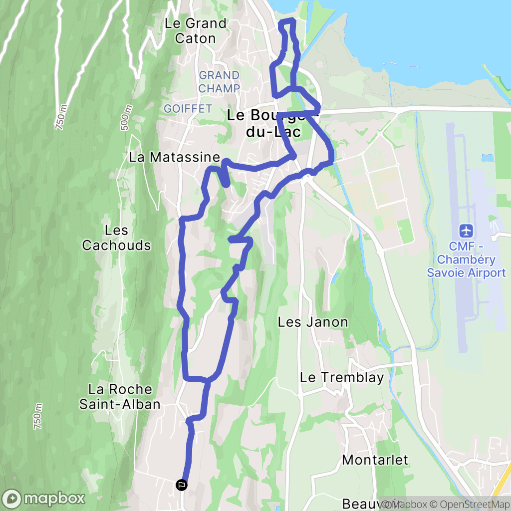 Le Bourget-du-Lac : carte du parcours de randonnée - France