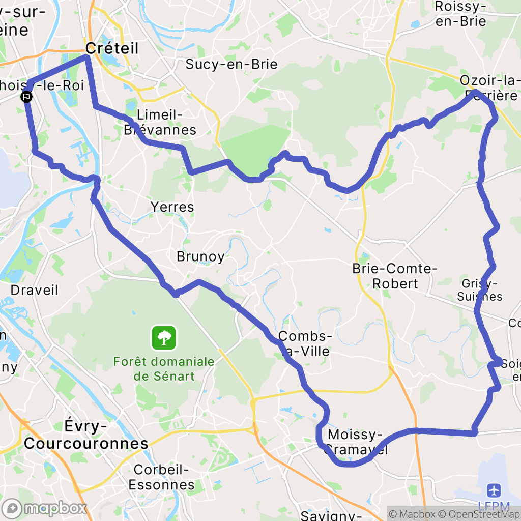 Choisy-le-Roi : carte du parcours de randonnée - France