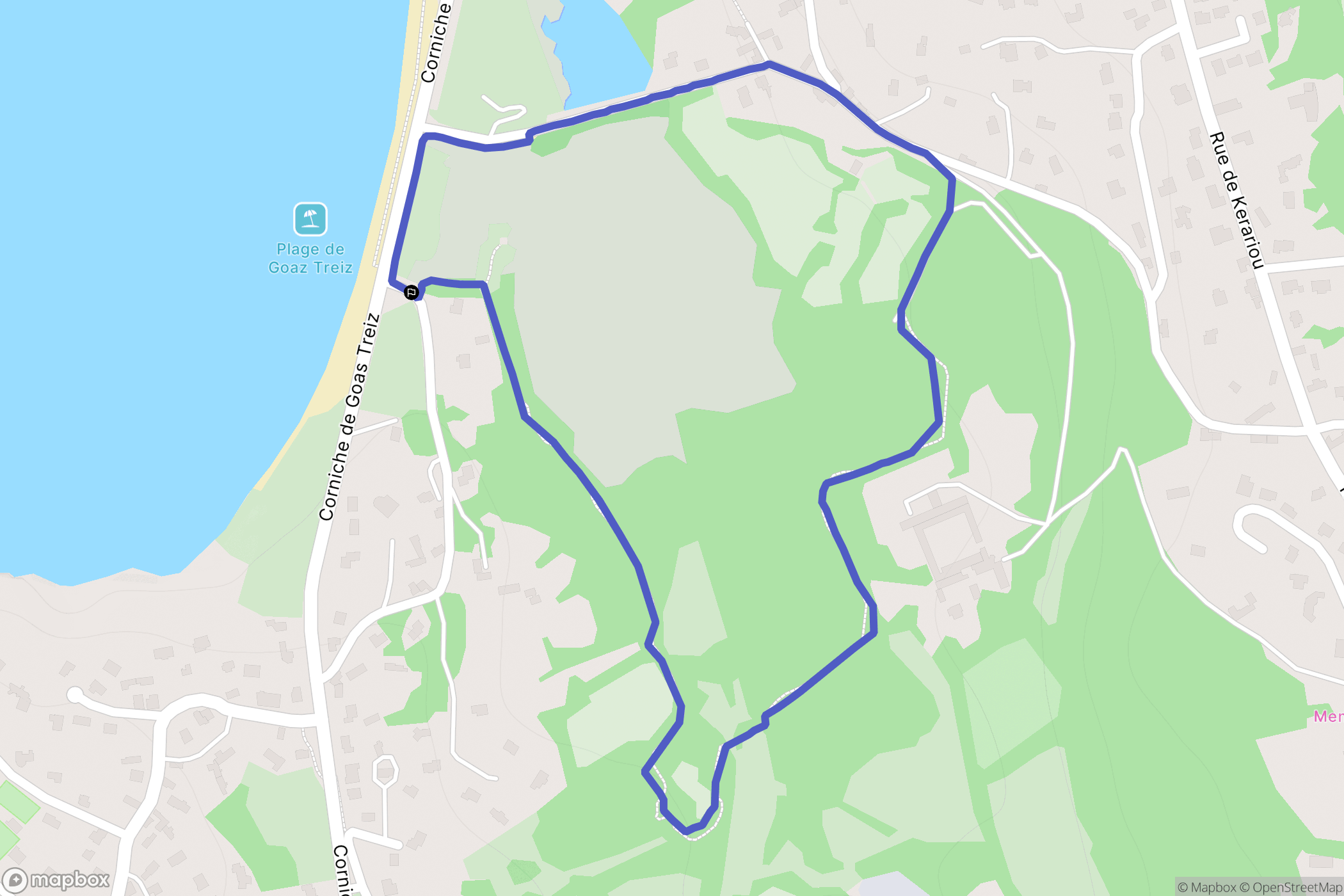 Trébeurden : carte du parcours de randonnée - France