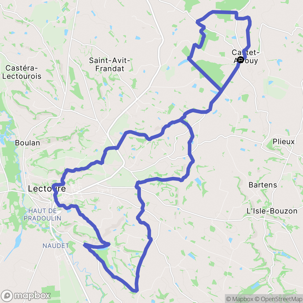 Castet-Arrouy : carte du parcours de randonnée - France