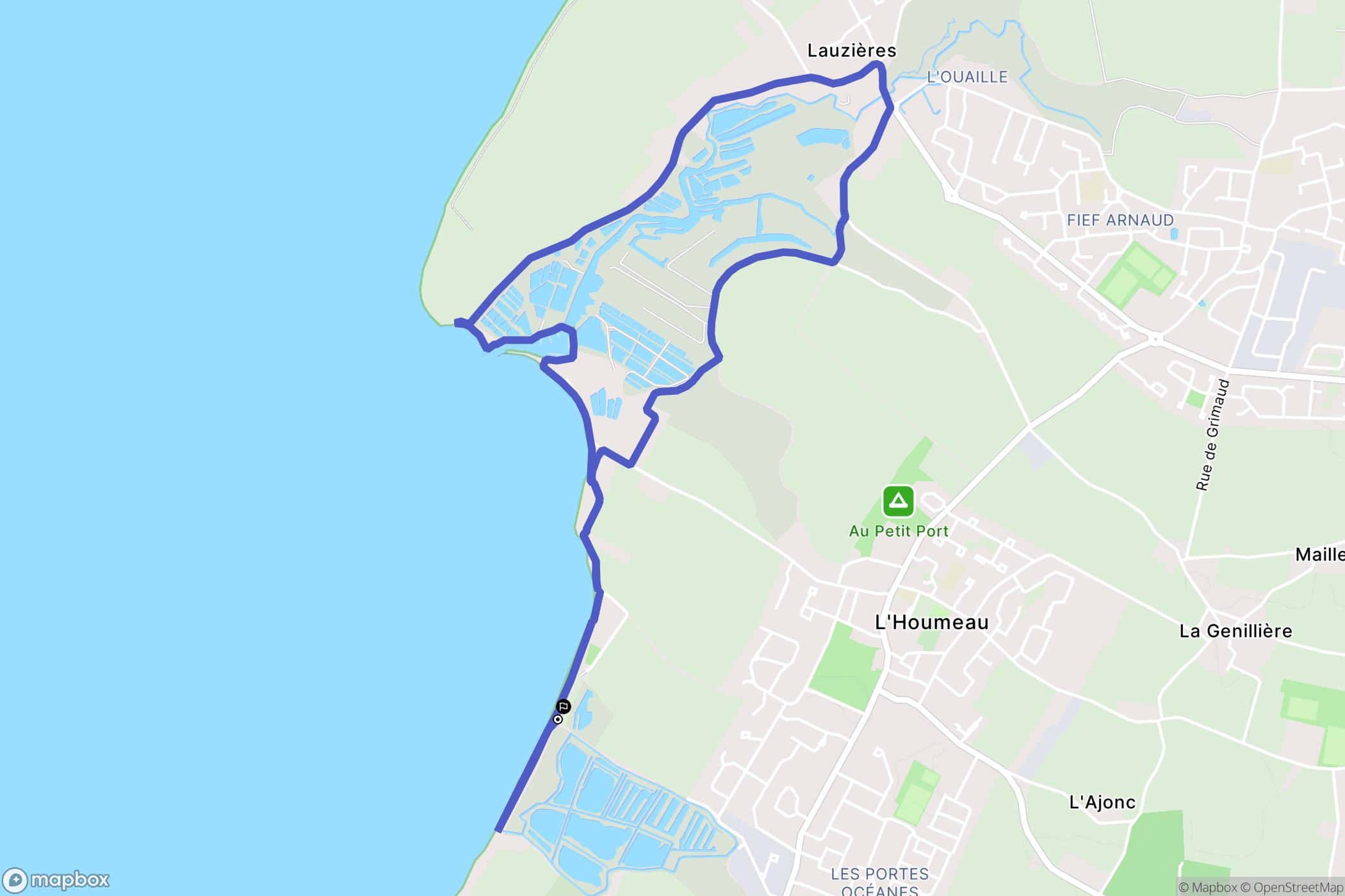 L'Houmeau : carte du parcours de randonnée - France
