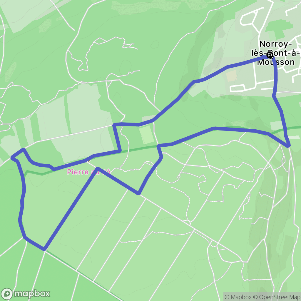 Norroy-lès-Pont-à-Mousson : carte du parcours de randonnée - France
