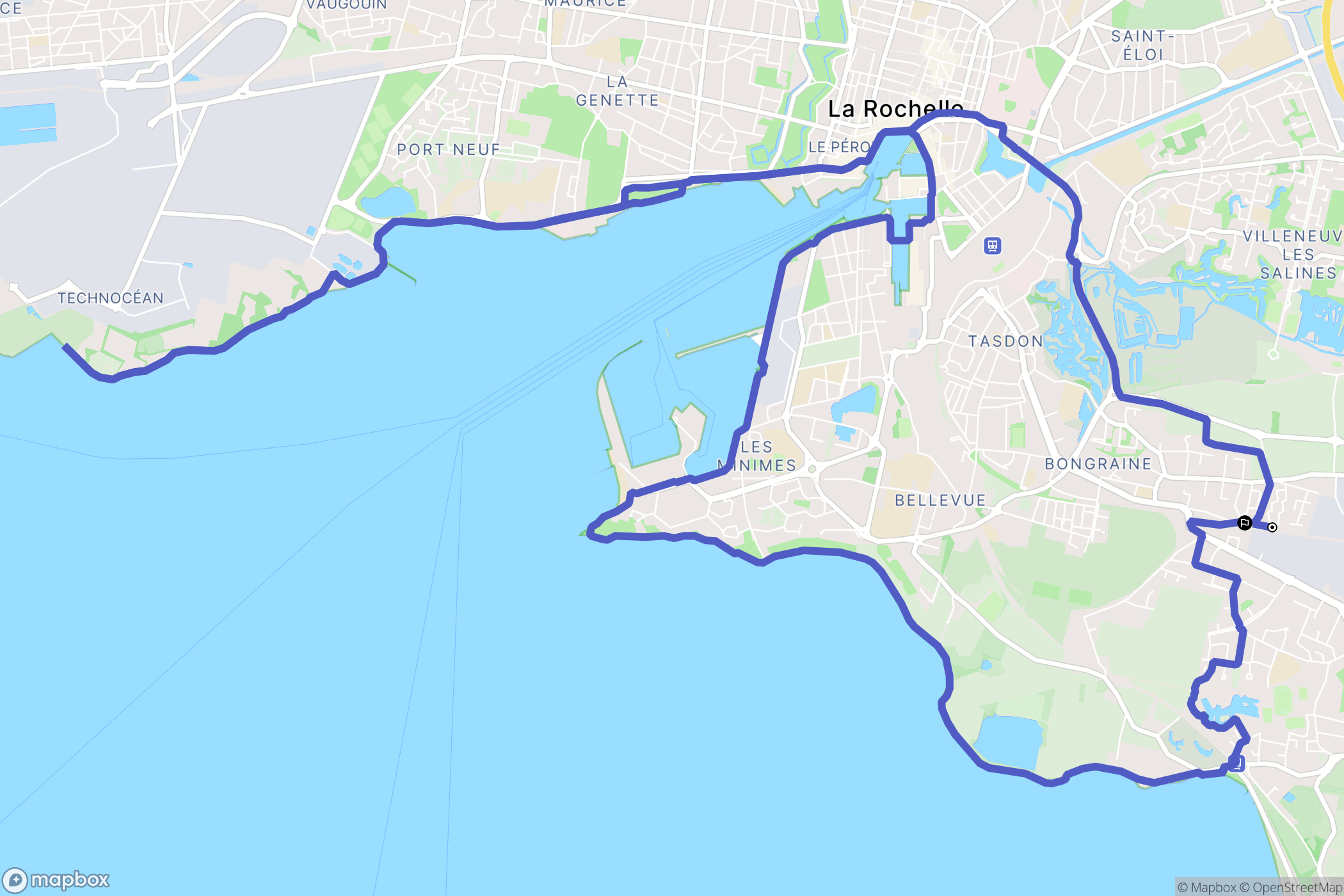 Aytré : carte du parcours de randonnée - France