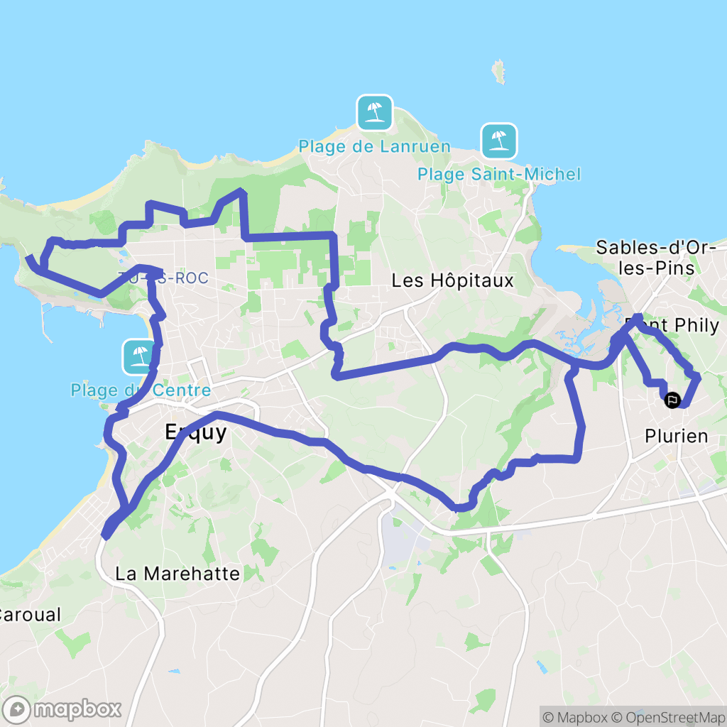 Plurien : carte du parcours de randonnée - France