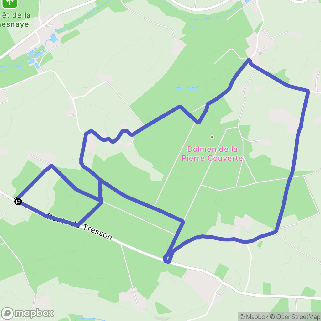 Saint-Mars-de-Locquenay : carte du parcours de randonnée - France