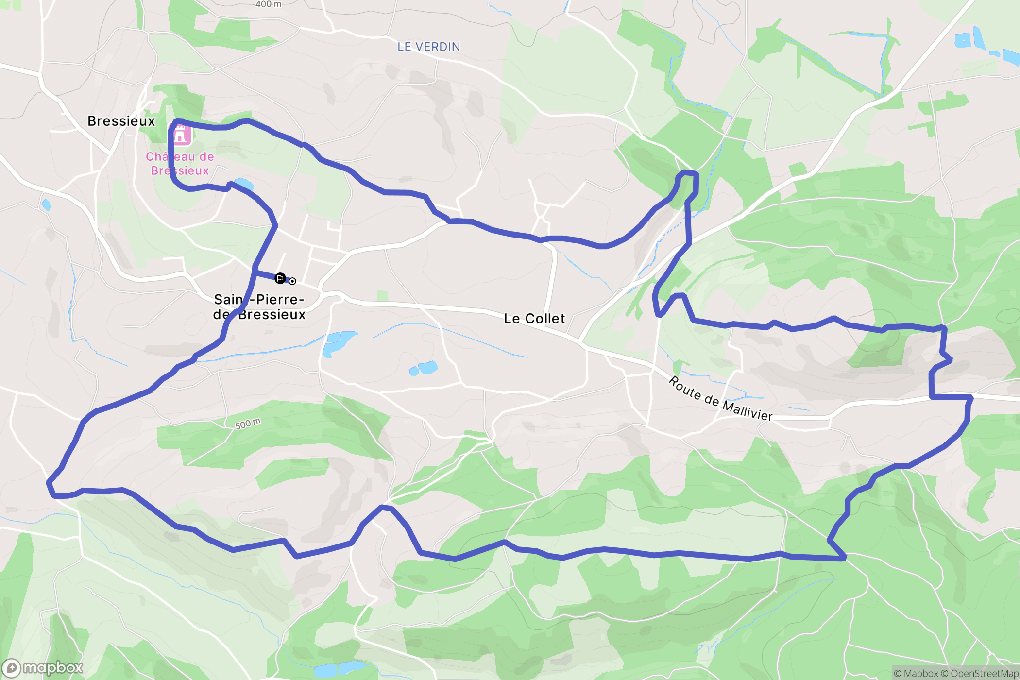 Saint-Pierre-de-Bressieux : carte du parcours de randonnée - France