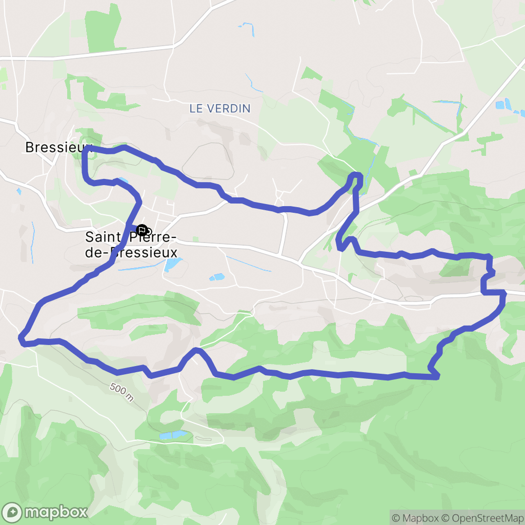 Saint-Pierre-de-Bressieux : carte du parcours de randonnée - France