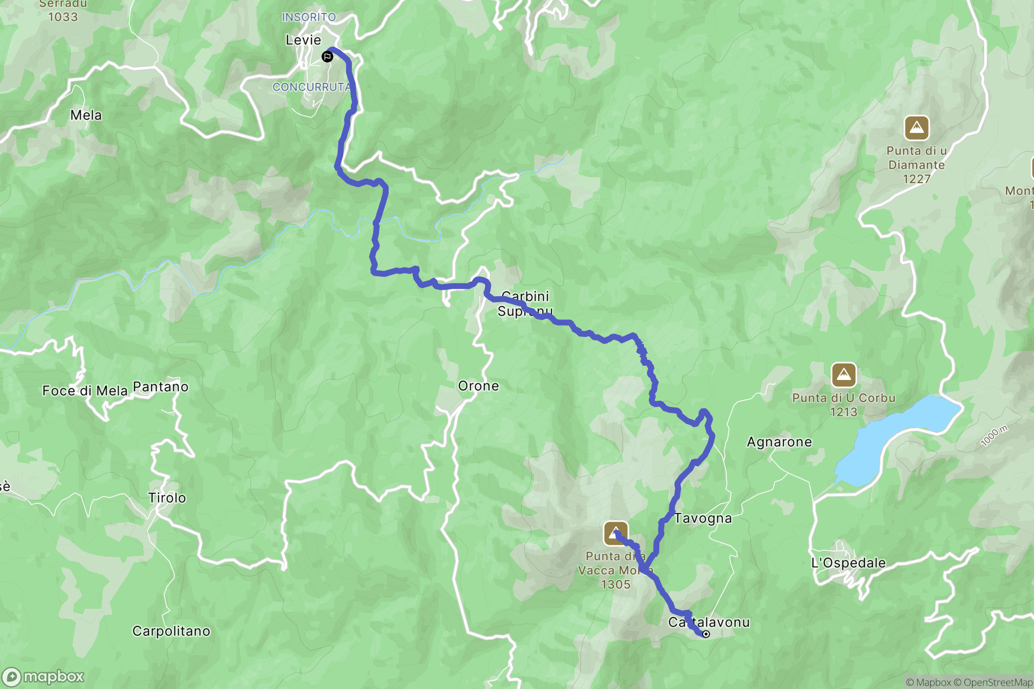 Porto-Vecchio : carte du parcours de randonnée - France