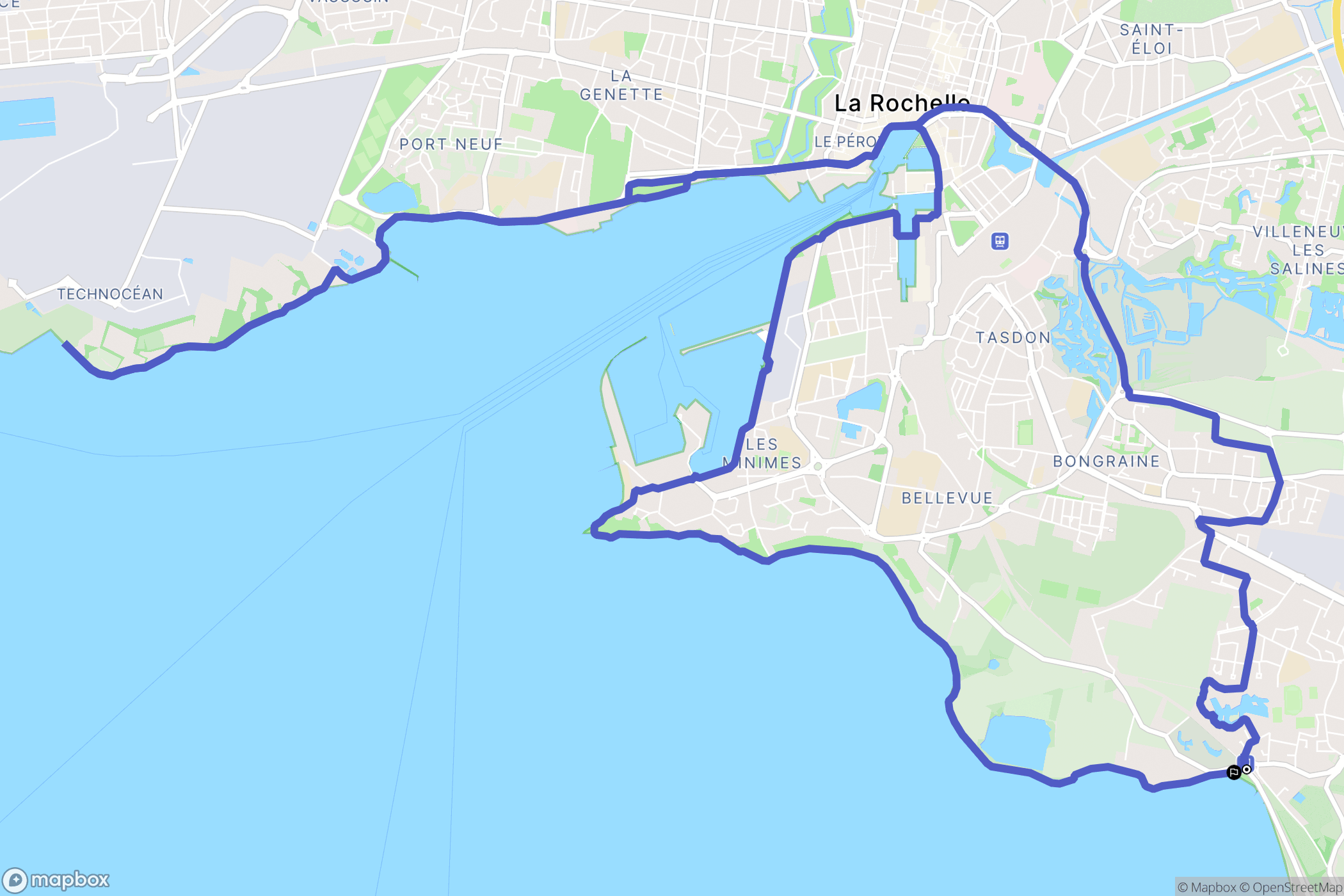 Aytré : carte du parcours de randonnée - France