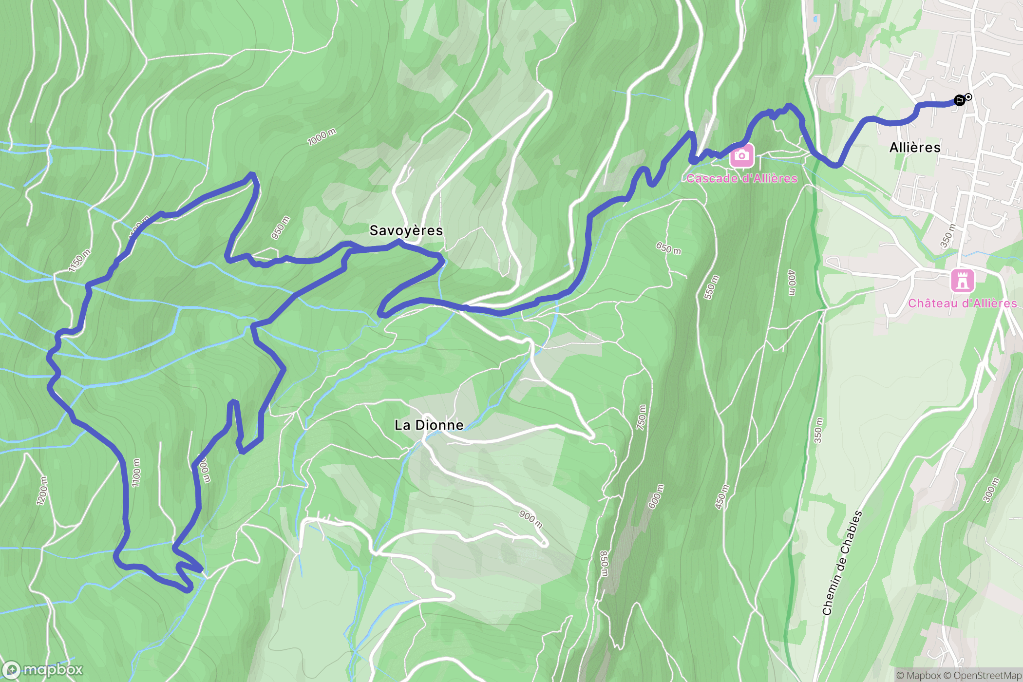 Claix : carte du parcours de randonnée - France