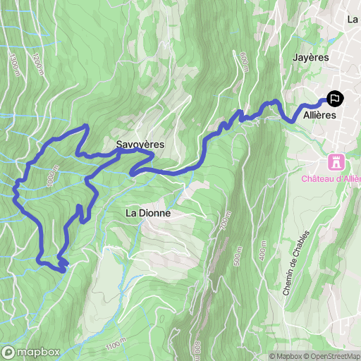 Claix : carte du parcours de randonnée - France