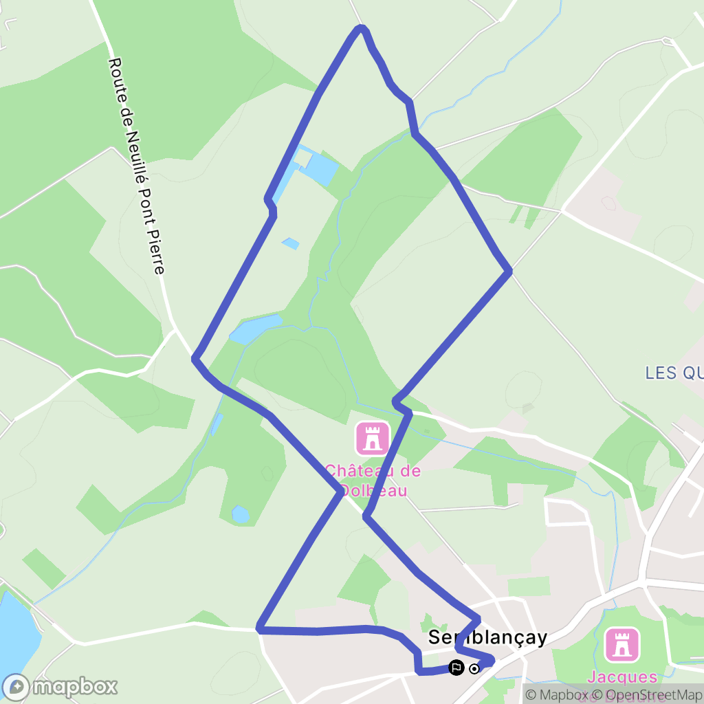 Semblançay : carte du parcours de randonnée - France
