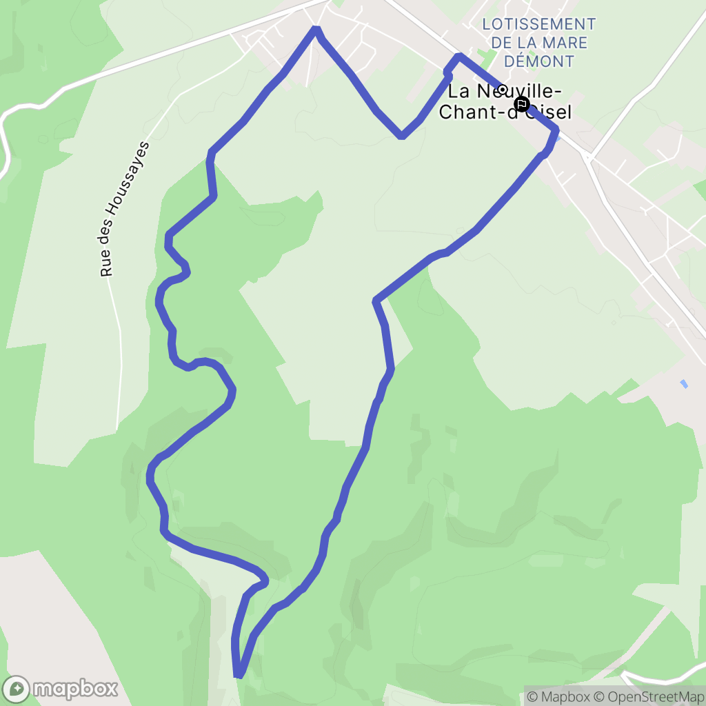 La Neuville-Chant-d'Oisel : carte du parcours de randonnée - France
