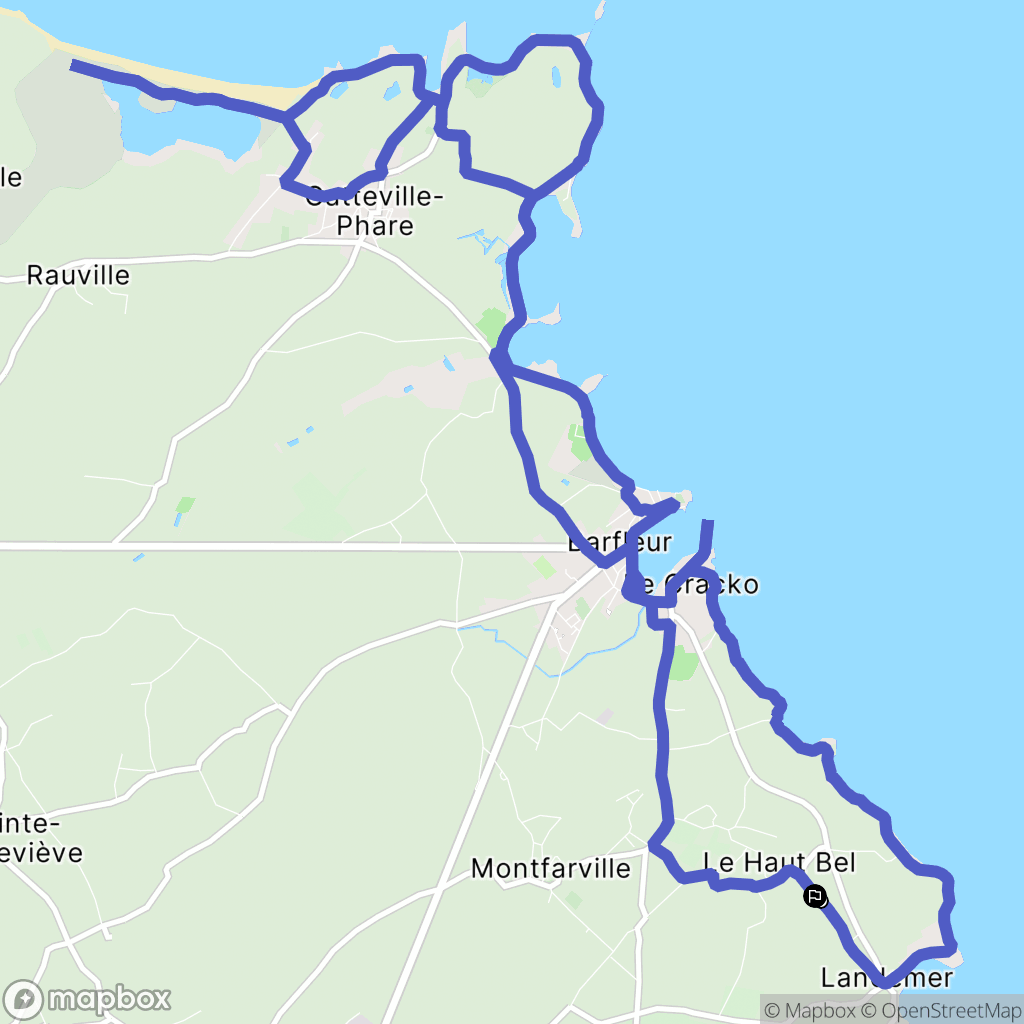 Montfarville : carte du parcours de randonnée - France