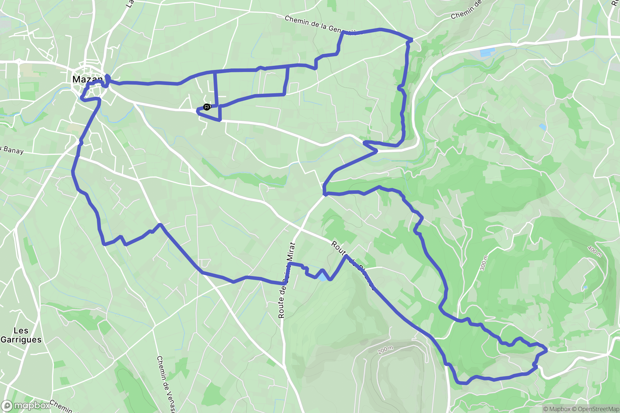 Mazan : carte du parcours de randonnée - France