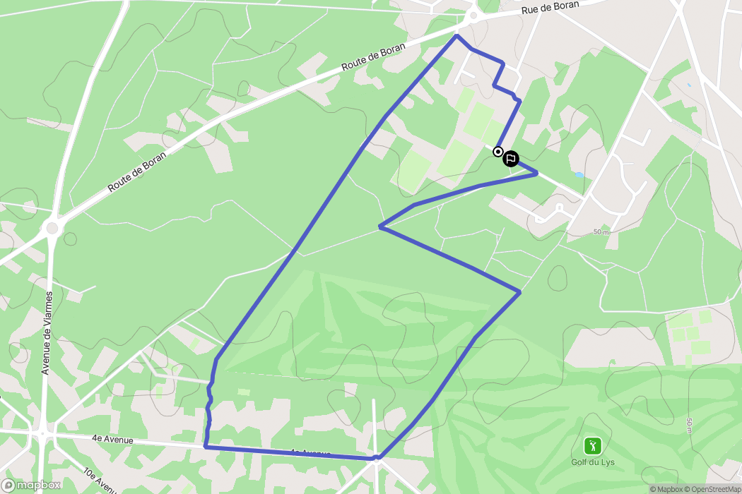 Gouvieux : carte du parcours de randonnée - France