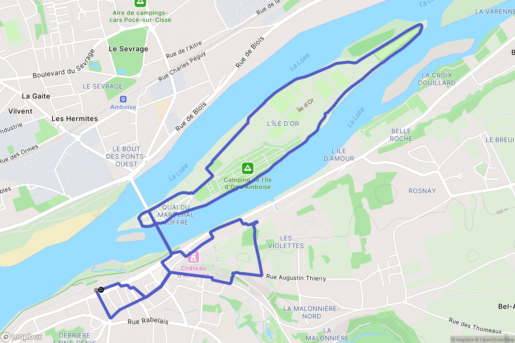 Amboise : carte du parcours de randonnée - France