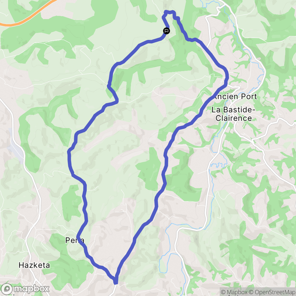 Urt : carte du parcours de randonnée - France