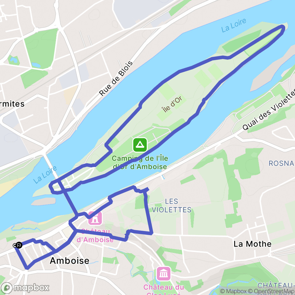 Amboise : carte du parcours de randonnée - France
