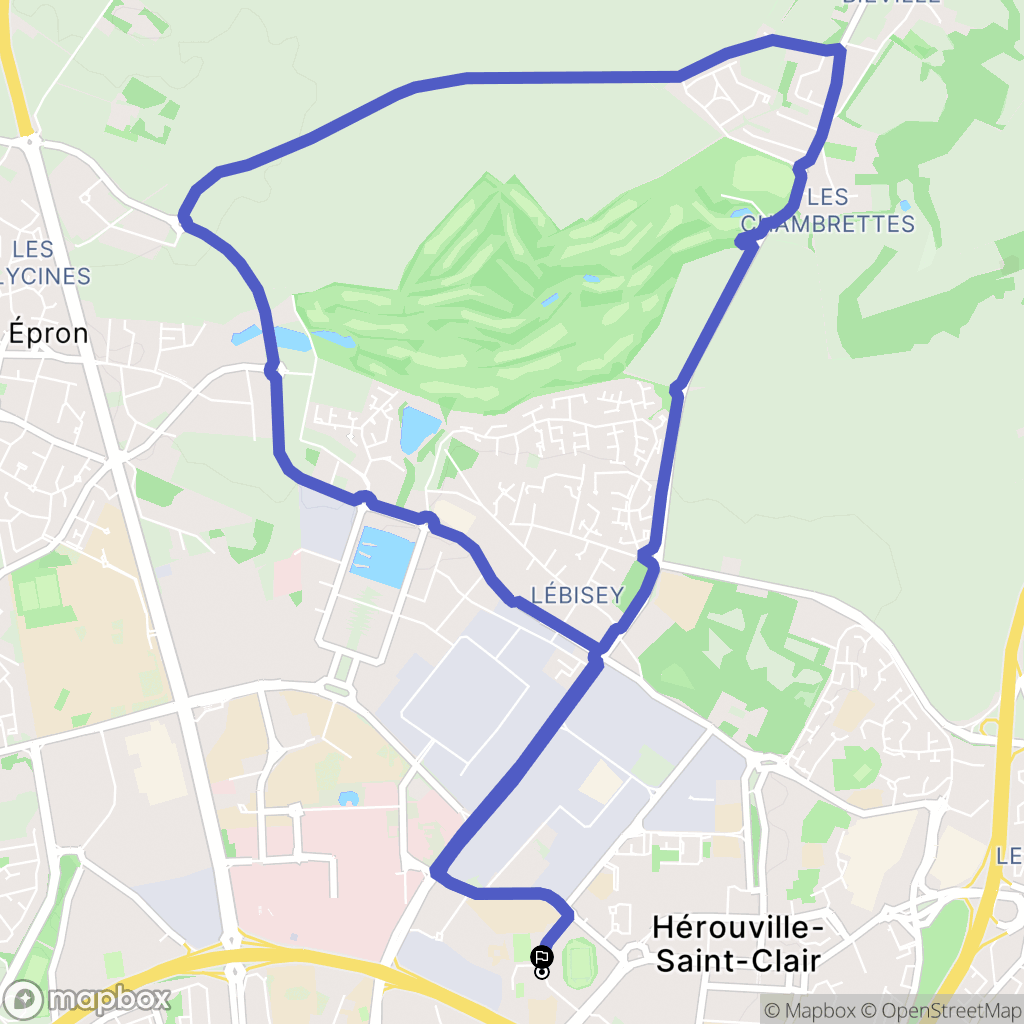 Hérouville-Saint-Clair : carte du parcours de randonnée - France