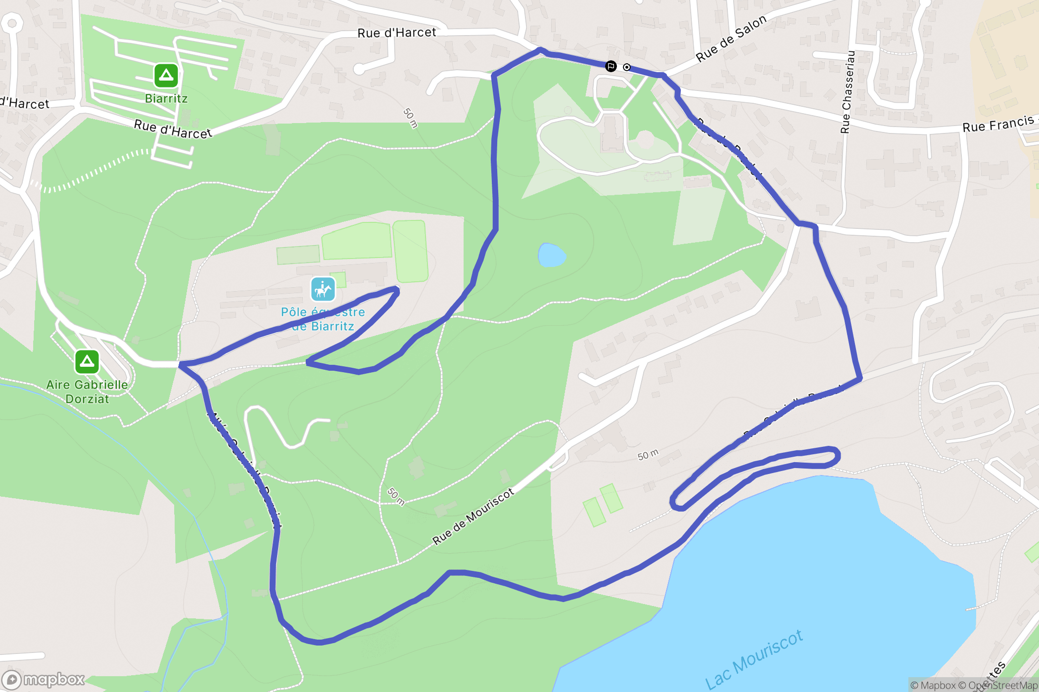 Biarritz : carte du parcours de randonnée - France