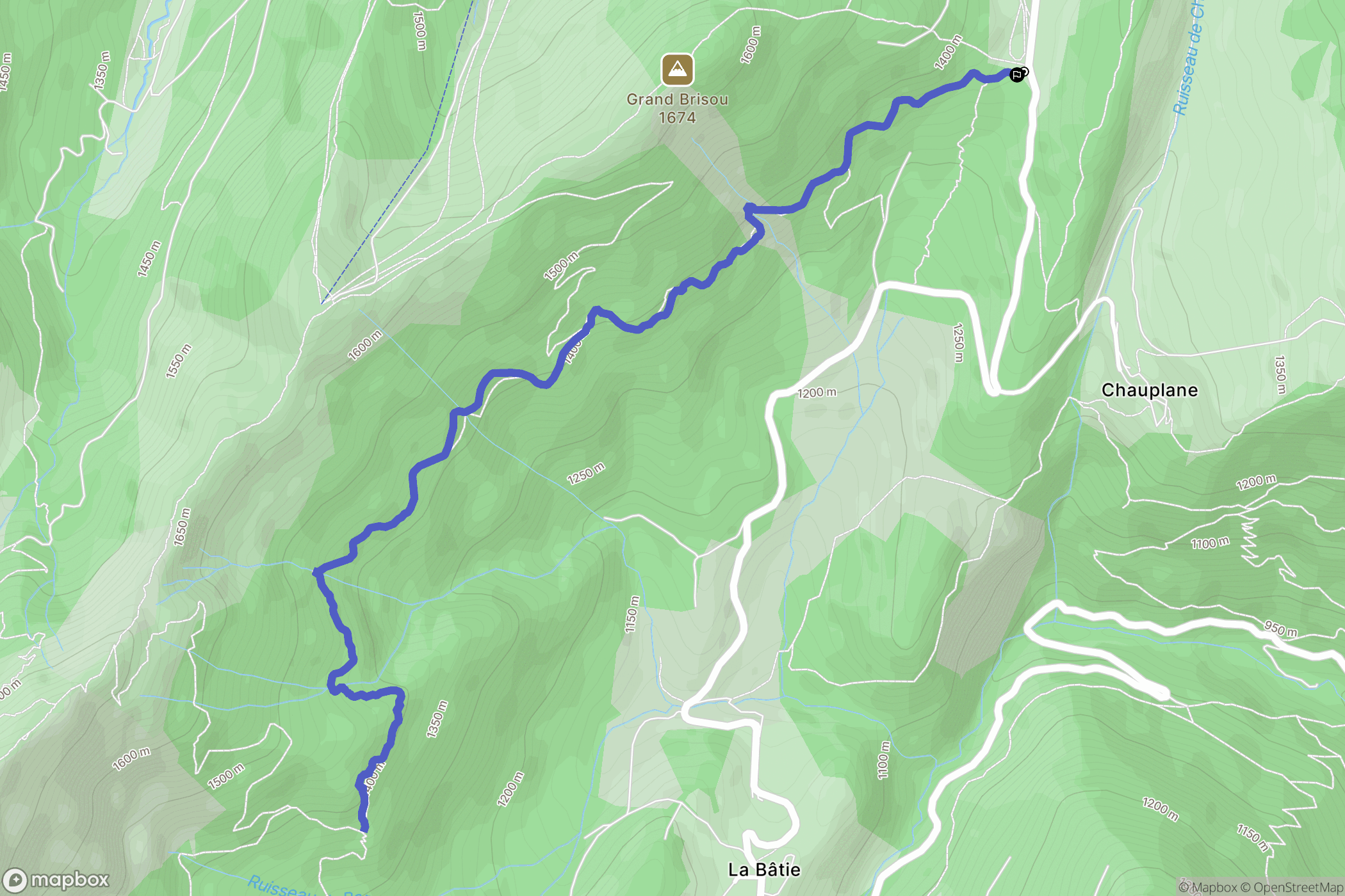 Gresse-en-Vercors : carte du parcours de randonnée - France