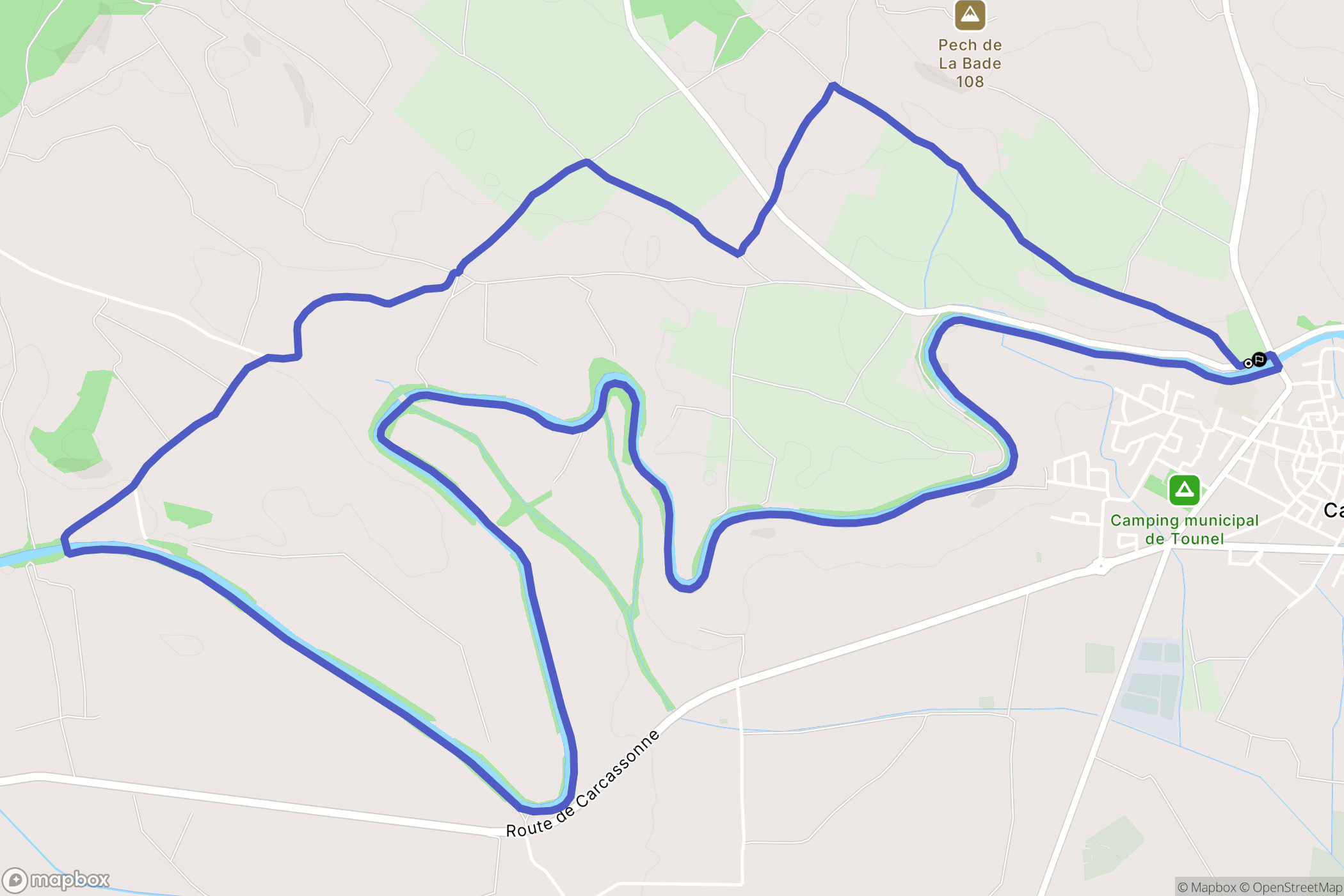 Capestang : carte du parcours de randonnée - France