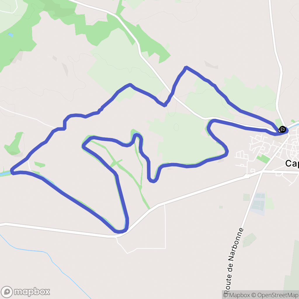 Capestang : carte du parcours de randonnée - France