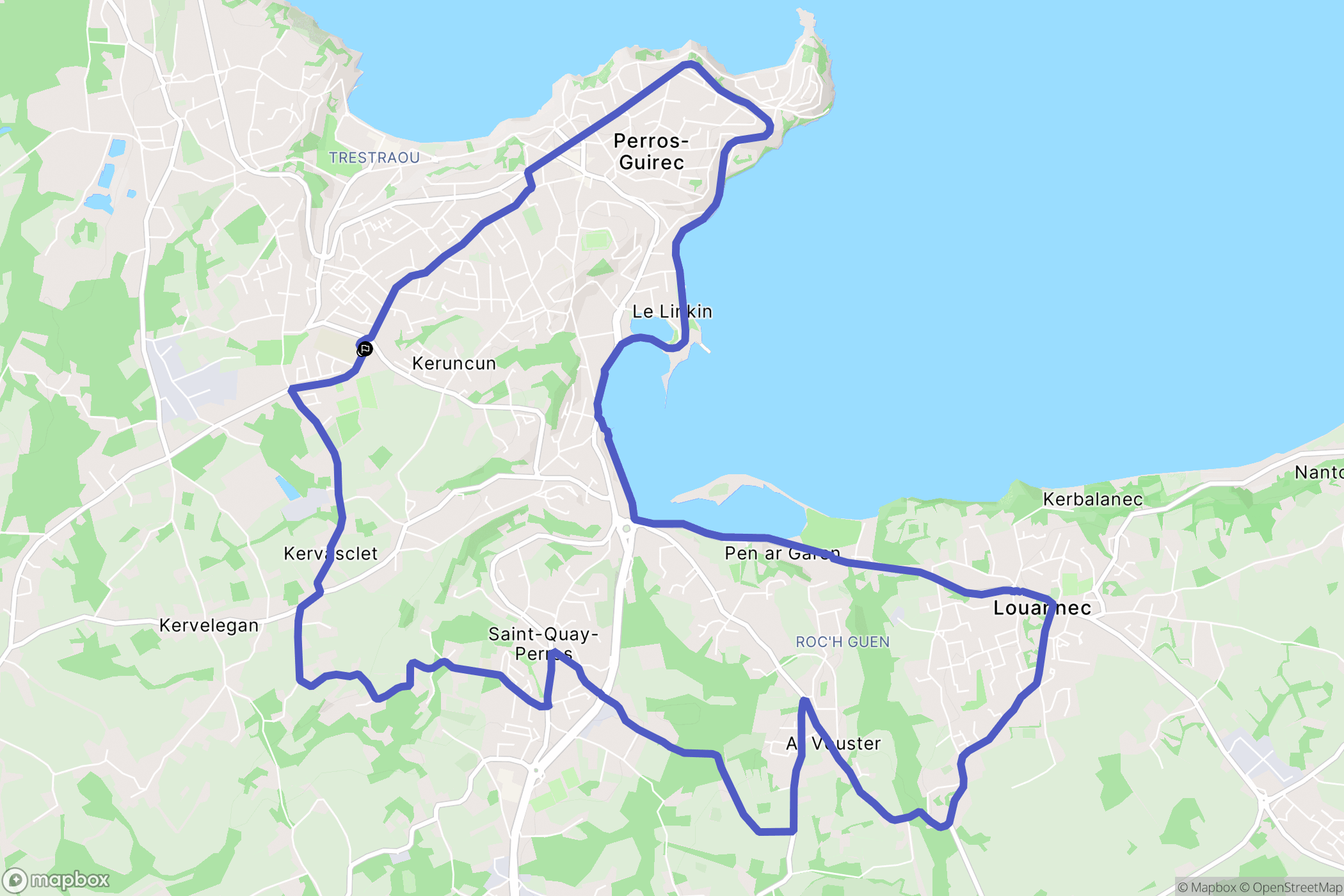 Perros-Guirec : carte du parcours de randonnée - France