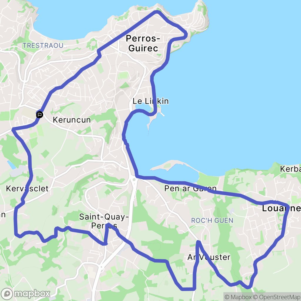 Perros-Guirec : carte du parcours de randonnée - France