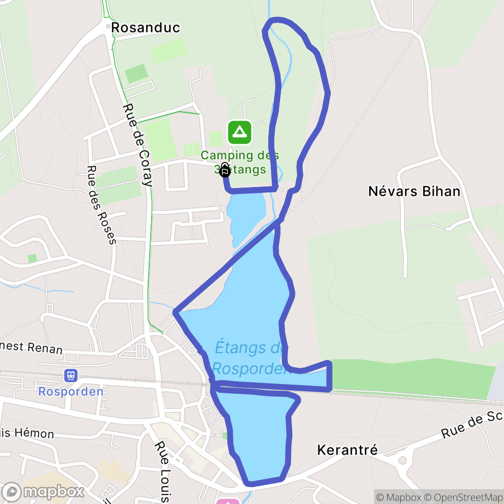 Rosporden : carte du parcours de randonnée - France