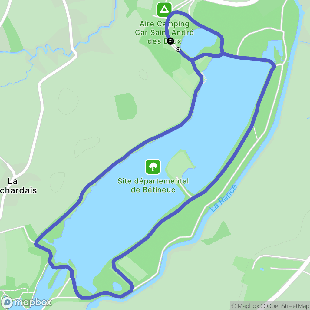Saint-André-des-Eaux : carte du parcours de randonnée - France