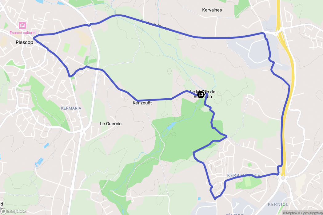 Plescop : carte du parcours de randonnée - France