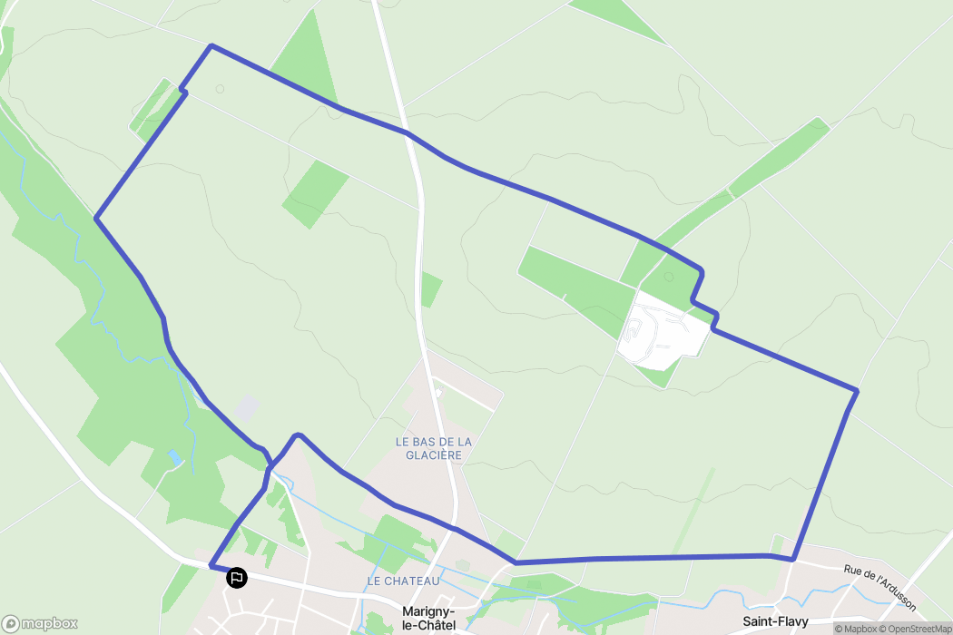 Marigny-le-Châtel : carte du parcours de randonnée - France