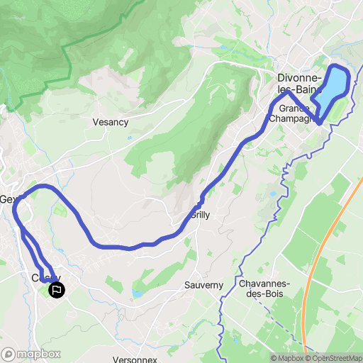 Cessy : carte du parcours de randonnée - France