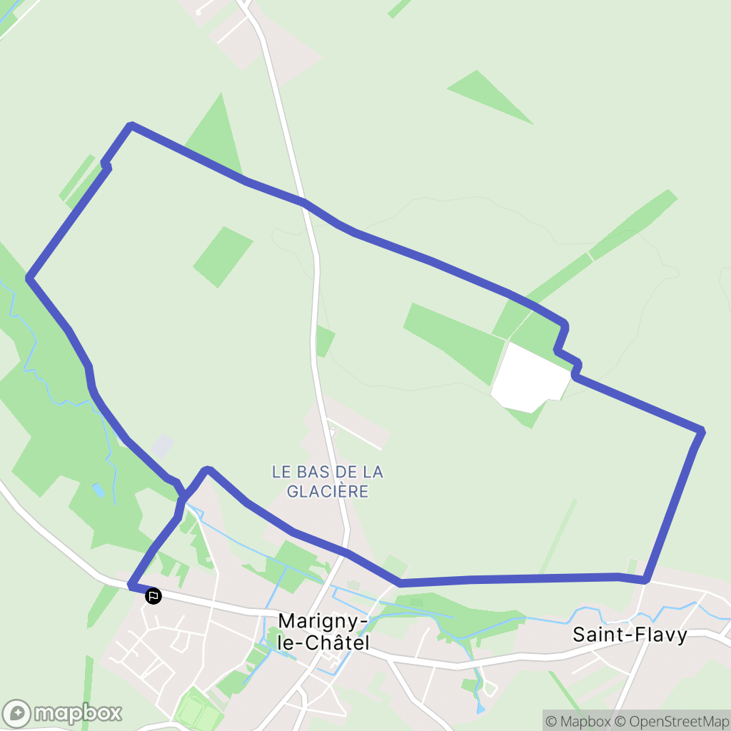 Marigny-le-Châtel : carte du parcours de randonnée - France