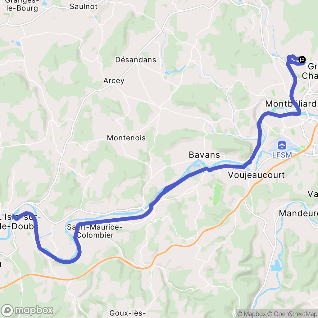 Bethoncourt : carte du parcours de randonnée - France