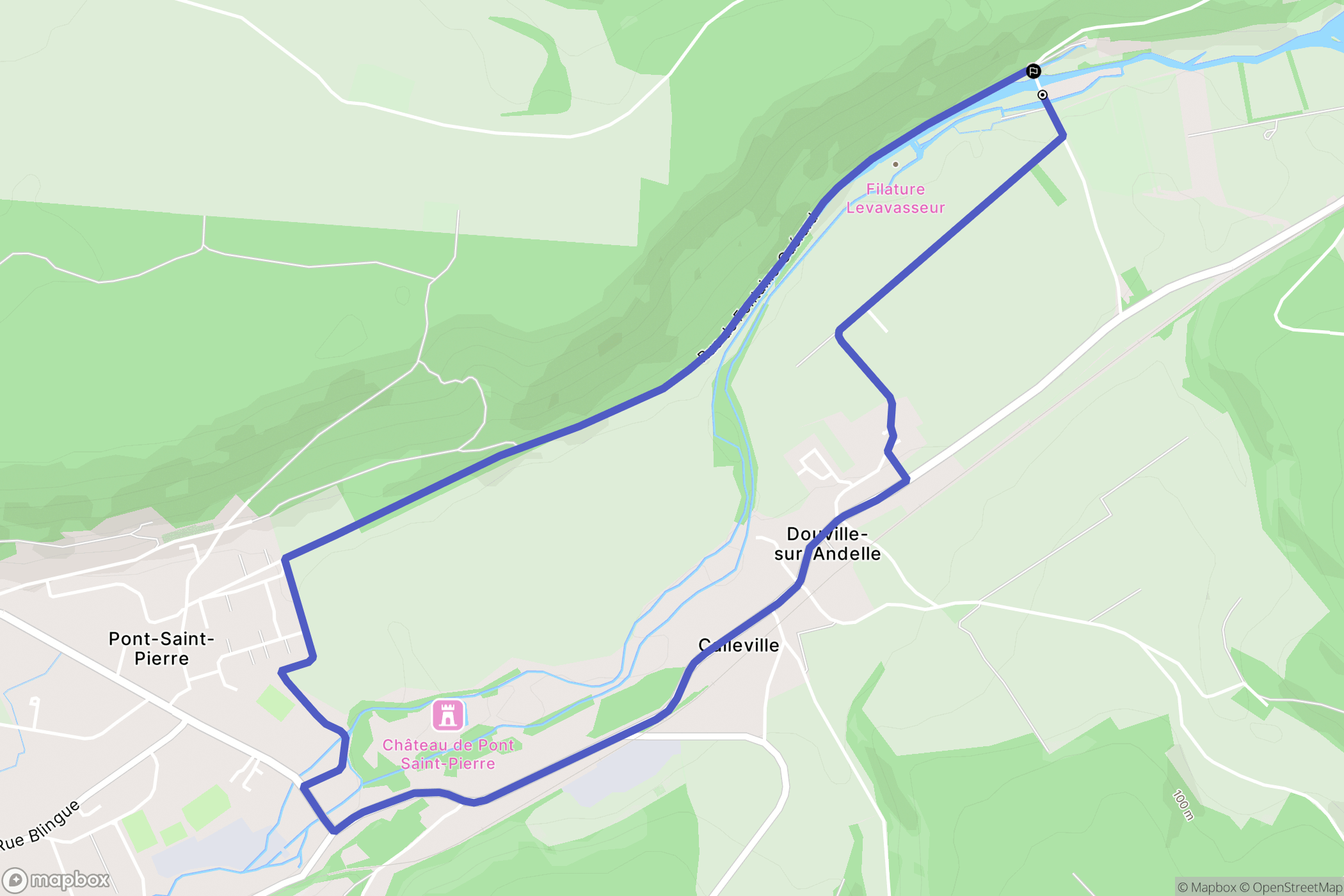 Douville-sur-Andelle : carte du parcours de randonnée - France