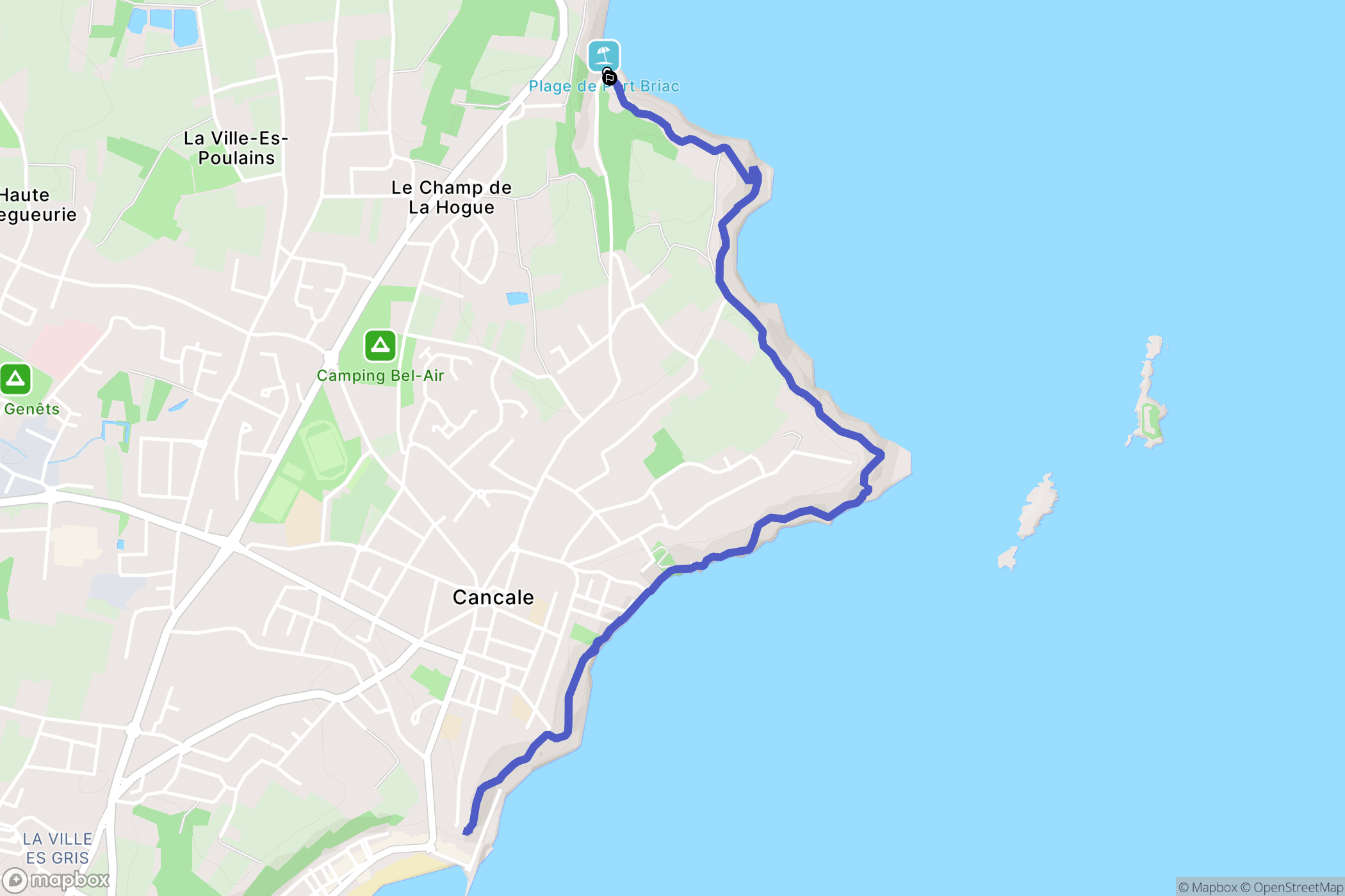 Cancale : carte du parcours de randonnée - France